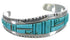 Sterling Silver Turquoise Southwest Jewelry Cuff Bracelet EX27399